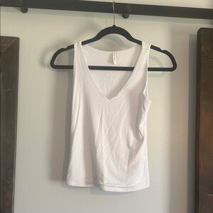 White V-Neck Tank Top